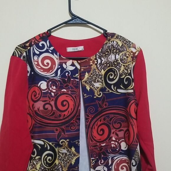PineMa Red Floral Coat Sz 46 - Picture 3 of 8